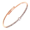 Comfort Flex Bangle Bracelet Cuff with Crystals (Rose Gold)