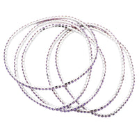Set of 5 Rhinestone Stretch Bracelets (Violet Purple)