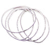 Set of 5 Rhinestone Stretch Bracelets (Violet Purple)