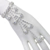 Rhinestone Heart Hand Chain Bracelet and Ring