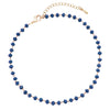 3mm Glass Crystal Bead Chain Ankle Bracelet Anklet, 9"-11" with 2" Extender (Montana Blue)