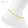 3mm Bright Color Glass Crystal Bead Chain Ankle Bracelet Anklet, 9