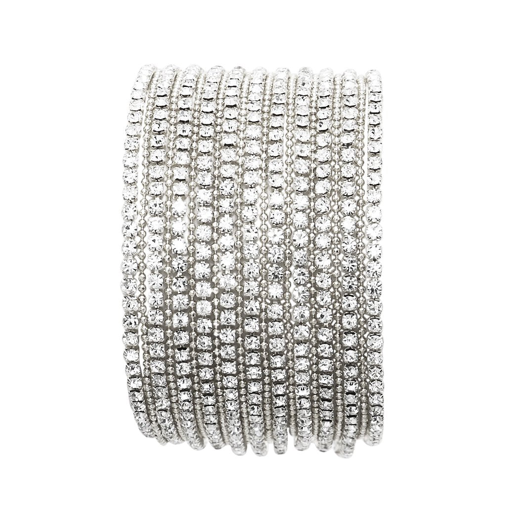 Stunning Multi Strand Adjustable Rhinestone Statement  display picture 2