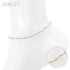 Simulated Pearl Beaded Chain Ankle Bracelet Anklet