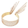 5 Strand Flex Wire Crystal Rhinestone Fringe Statement Bracelet