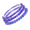 Faceted Glass Bead Stretch Bracelets Set of 3 (Blue)