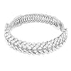 Stunning Chevron Crystal Rhinestone Flex Wire Cuff Bracelet, 8.5" (Silver Tone)