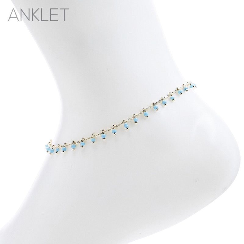 Seed Bead Chain Ankle Bracelet Anklet