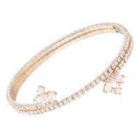 Comfort Flex Cubic Zirconia Crystal Wrap Cuff Bangle Bracelet