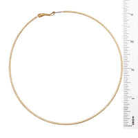 Rosemarie Collections Hypoallergenic Thin Textured Hoop Earrings 100mm (Gold Tone)