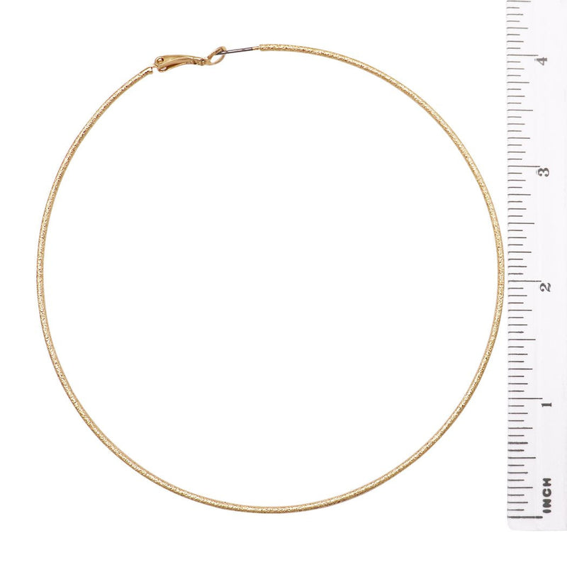 Demi Precious Fine Gold And Silver Plated Thin Wire Hoops With Hypoallergenic Lever Backs Classic Earrings (100mm, Gold Dipped)