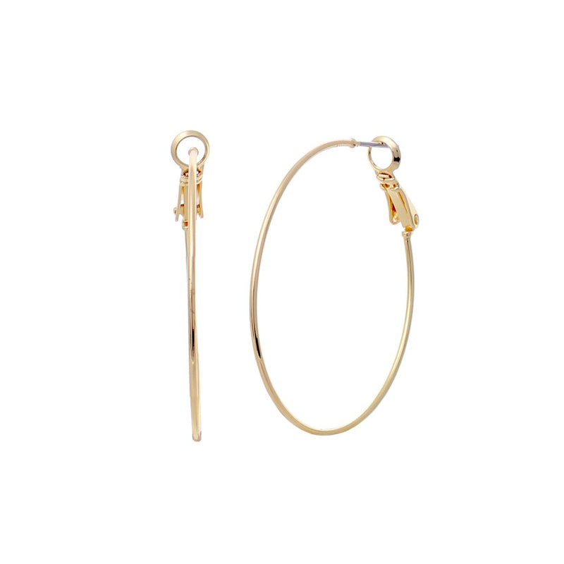 Rosemarie & Jubalee Classic Style Hypoallergenic Thin Hoop Earrings (Gold Tone, 40)