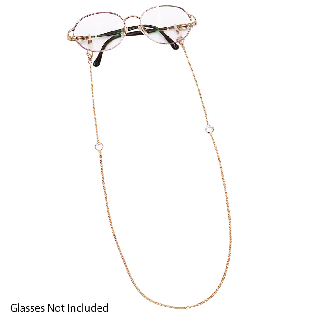 Stunning Crystal Rhinestone Designer Fashion Eyeglass Facemask Strap Holder, 25"