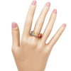 Rainbow Crystal Crown Stacking Rings Set of 2 (Size 8)