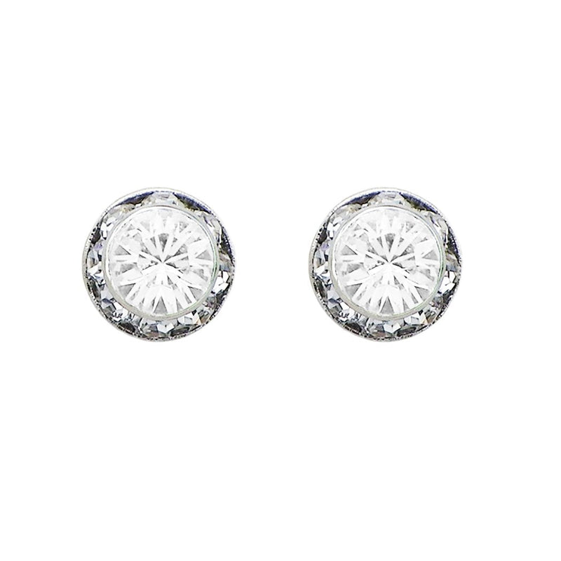 Stunning And Colorful Hypoallergenic Post Back Stud Birthstone Earrings Made With Swarovski Crystals Birthday Gift Set, 8mm (April)