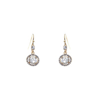Rhinestone and Crystal Vintage Style Drop Earrings (Crystal Gold)