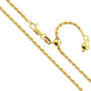 Made In Italy Gold Plated Sterling Silver Rope Chain Necklace With Adjustable Slide, 22"