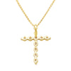 Made In Italy Dainty Gold Plated Sterling Silver Box Chain And Stunning Crystal Rhinestone Christian Cross Necklace Pendant, 18"