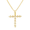 Made In Italy Dainty Gold Plated Sterling Silver Box Chain And Stunning Crystal Rhinestone Christian Cross Necklace Pendant, 18"
