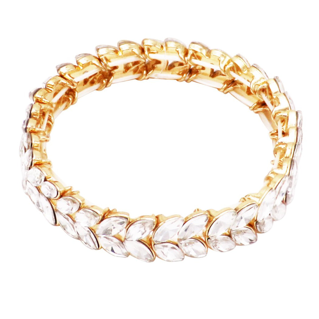 Crystal Marquise Style Sparkling Statement Stretch Bracelet