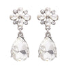 Flower and Teardrop Crystal Statement Earrings