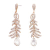 Beautiful Tiered Rhinestone Long Statement Earrings (Gold Tone)