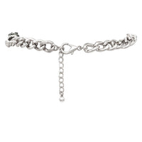 Stunning Statement AB Crystal Rhinestone and Silver Tone Alligator Collar Necklace