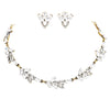Women's Rhinestone Elegant European Design Statement Necklace Earrings Jewelry Gift Set, 17" - 21"