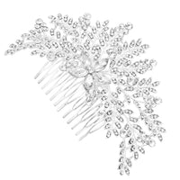 Stunning Glass Crystal Rhinestone Silver Tone Bridal Wedding Headpiece Hair Comb