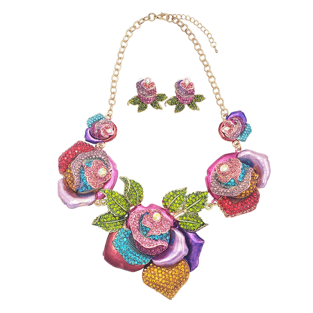 Women's Lavender Floral Statement Necklace - Charlotte – Eye Candy Los  Angeles
