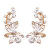 Statement Marquis Crystal Rhinestone Chandelier Post Earrings (Clear/Gold Tone)