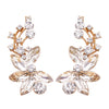 Statement Marquis Crystal Rhinestone Chandelier Post Earrings (Clear/Gold Tone)