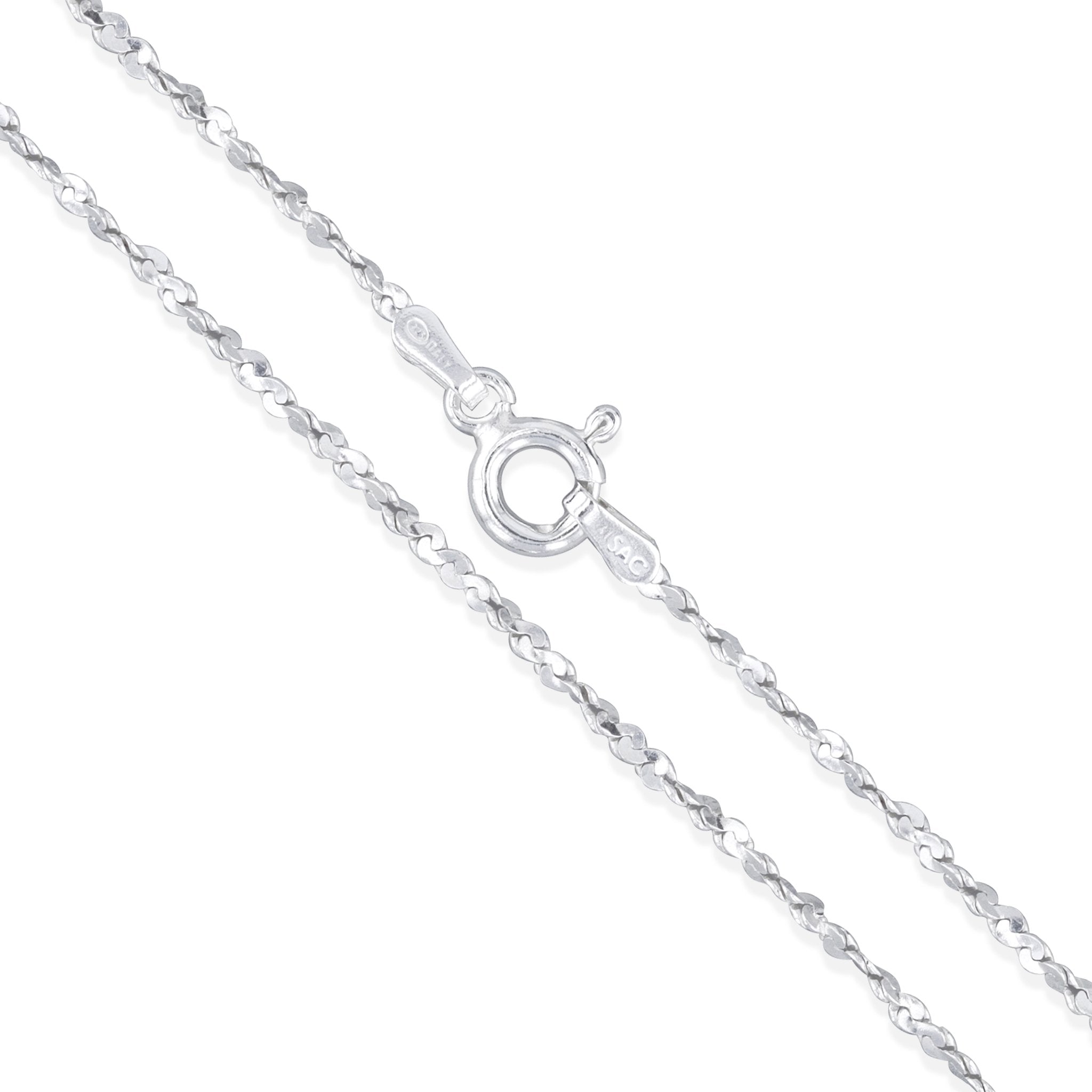 Made In Italy Sterling Silver Serpentine Chain Necklace, 16-18" (18 Inches)
