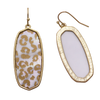 Statement Natural Abalone Shell Baroque Dangle Earrings, 2" (Gold Leopard Spot)