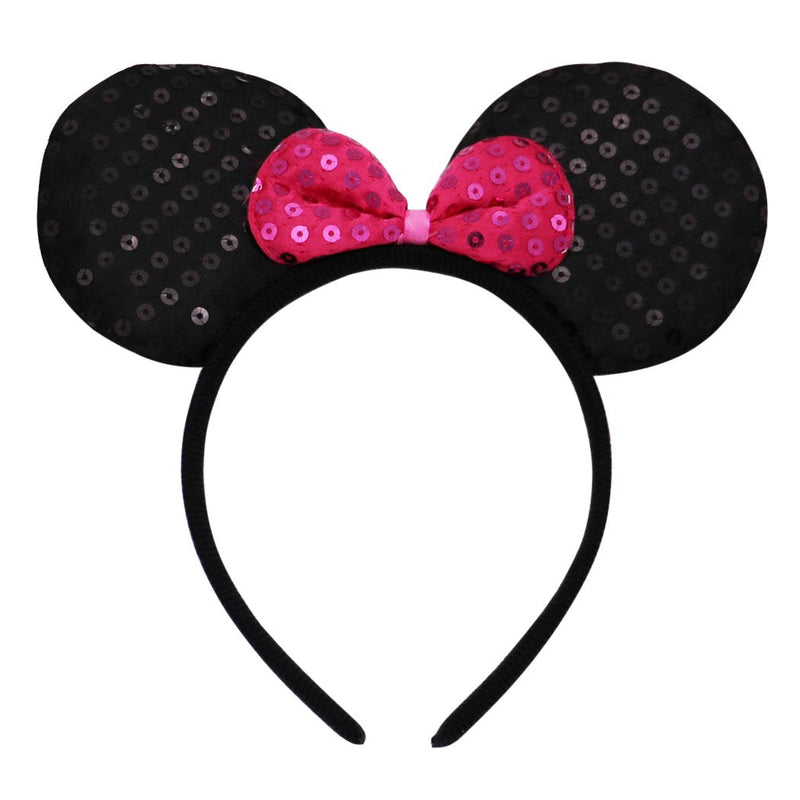 Rosemarie Collections Fun Fashion Comfort Fit Statement Mouse Ears Headband (Hot Pink)