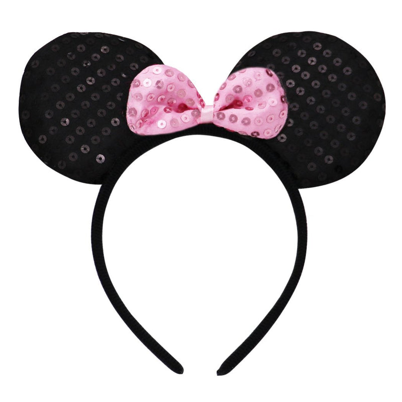 Rosemarie Collections Fun Fashion Comfort Fit Statement Mouse Ears Headband (Light Pink)