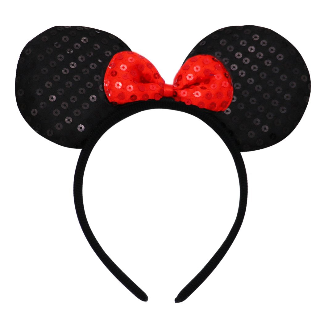 Fun Fashion Comfort Fit Statement Mouse Ears Headband (Red)