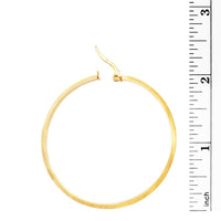 Stylish Stainless Steel Gold Tone Hinged Post Hoop Earrings 50mm