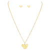 Stainless Steel Mouse Head Charm Necklace and Earrings Set (Gold Tone)
