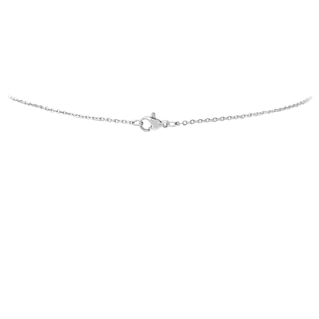 Stainless Steel Mouse Head Charm Necklace and Earrings Set (Silver Tone)