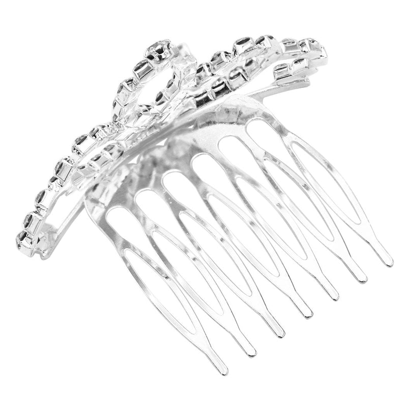 Petite Mini Princess Crystal Tiara Hair Comb Crown (Marquise Silver Tone)