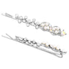 Women's Infinity Twisted Vine Crystal and Simulated Pearl Bobby Pins Hair Barrette Accessories (SilverTone)