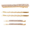 Crystal Hair Clip Rhinestone Bobby Pins Hair Accessories Alligator Clip 5 Piece Set (Gold Tone)