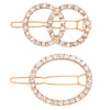Set of 2 Different Round Style Crystal Rhinestone Hair Clip Bobby Pins Hair Barrette Accessories