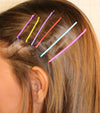 55 Piece Colorful Hair Clip Bobby Pins Barrette Hair Accessories (1 Sheet 55 Rainbow Colors)