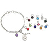 Birthstone Heart Charm Bracelet from Your Children (World's Best Mom)