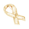 Statement Pink Ribbon Breast Cancer Awareness Enamel Lapel Pin Brooch, 2.25" (Gold Tone)