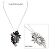 Women's Extra Large Glass Crystal Teardrop Flower Statement Brooch Pin Pendant (Black Diamond)