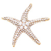 Stunning Glass Crystal Pave Starfish Brooch Lapel Pin, 2"