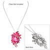 Colorful Glass Crystal Teardrop Flower Statement Brooch Pin Pendant (Fuchsia Pink)